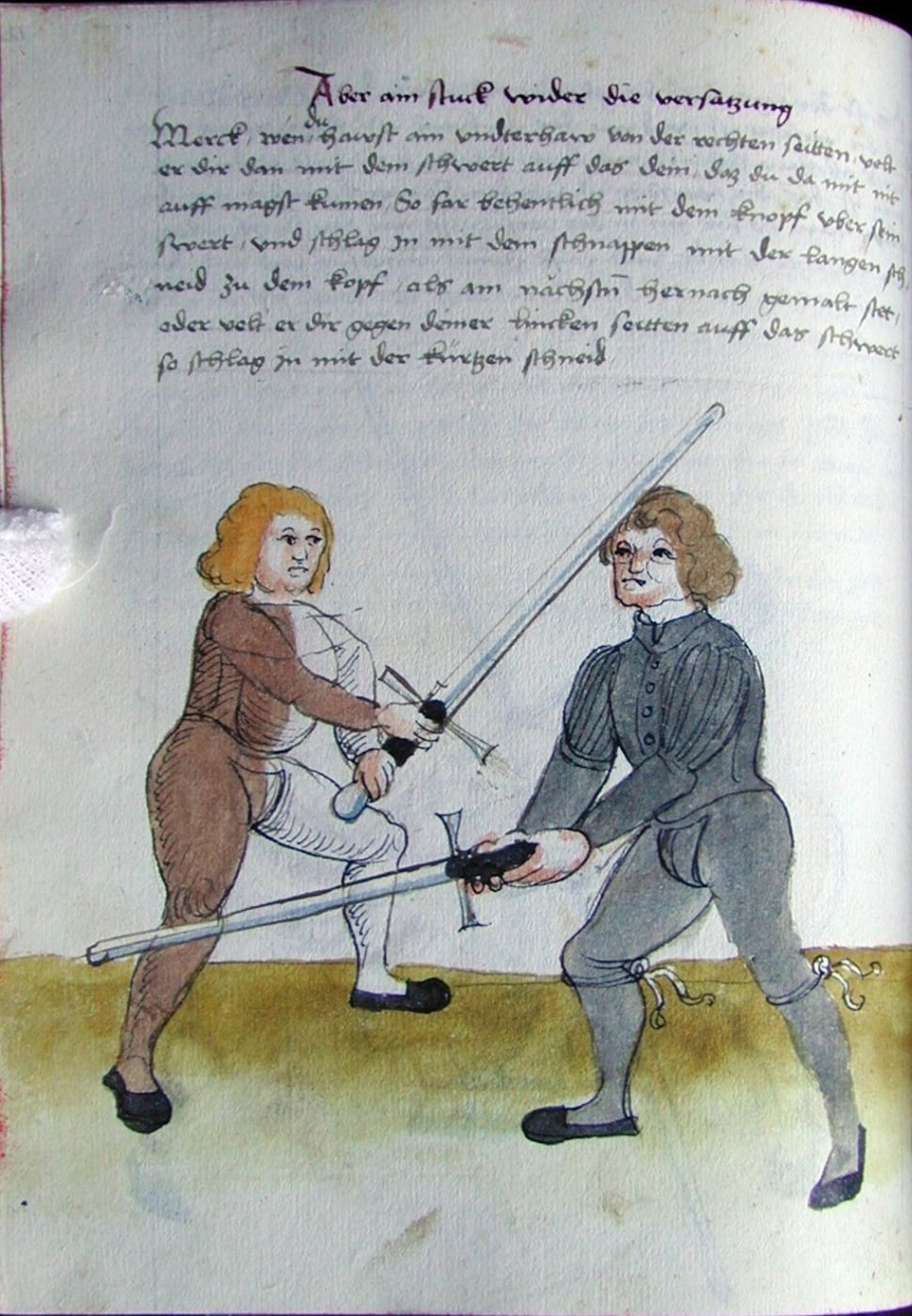 Seite aus einem Fechtbuch des 15. Jahrhunderts